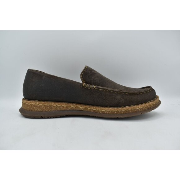 Born Mens Size 11 Baylor Dark Grey Distressed Suede Slip On‎ Loafers Shoes main image 11